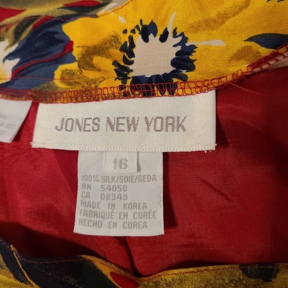 - Jones New York Floral Skirt • 100% Silk •Jungle Print • Size 16 - Picture 7 of 7